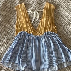 Gold and Blue Stripped Blouse